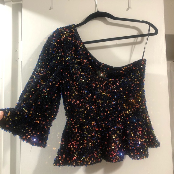 Sugarlips - Jupiter one shoulder peplum sequin top - worn only once! X small - Picture 14 of 16